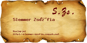Slemmer Zsófia névjegykártya